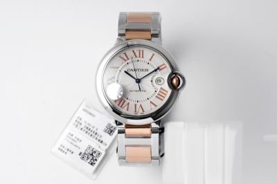 AF Factory Ballon Bleu de Cartier 42*13MM 316L Steel Two-tone Rose Gold Bracelet White Watch